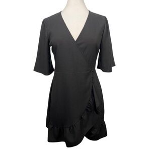 Topshop button tied wrap dress - size 4